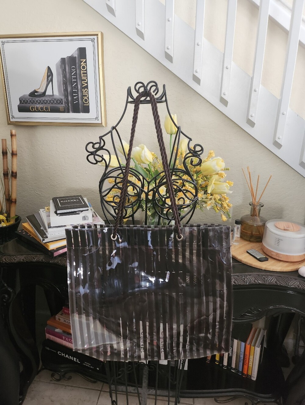 Henri Bendel Clear PVC Centennial Stripe tote bag - Picture 4 of 5